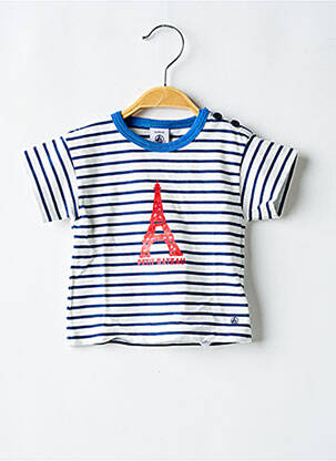 T-shirt coupe droite manches courtes bleu PETIT BATEAU garcon
