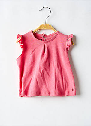 Top coupe évasée manches courtes rose PETIT BATEAU fille
