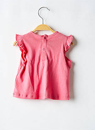 Top coupe évasée manches courtes rose PETIT BATEAU fille