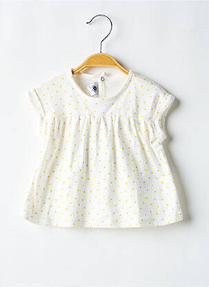 Top imprimé fantaisie manches courtes blanc PETIT BATEAU fille