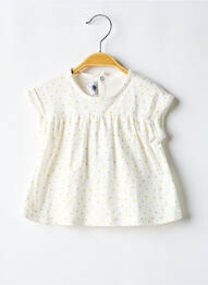 Top imprimé fantaisie manches courtes blanc PETIT BATEAU fille
