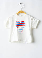 T-shirt blanc PETIT BATEAU pour fille seconde vue