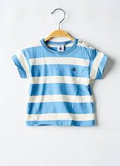 T-shirt bleu PETIT BATEAU pour garçon seconde vue