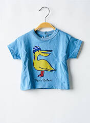 T-shirt bleu PETIT BATEAU pour garçon seconde vue