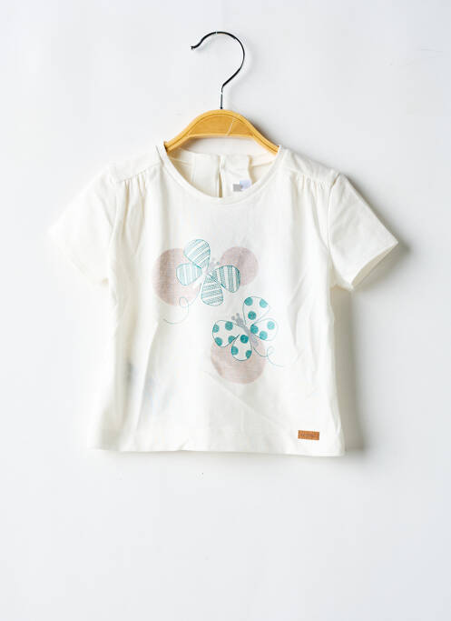T-shirt fermeture boutonnée au dos manches courtes blanc MAYORAL fille