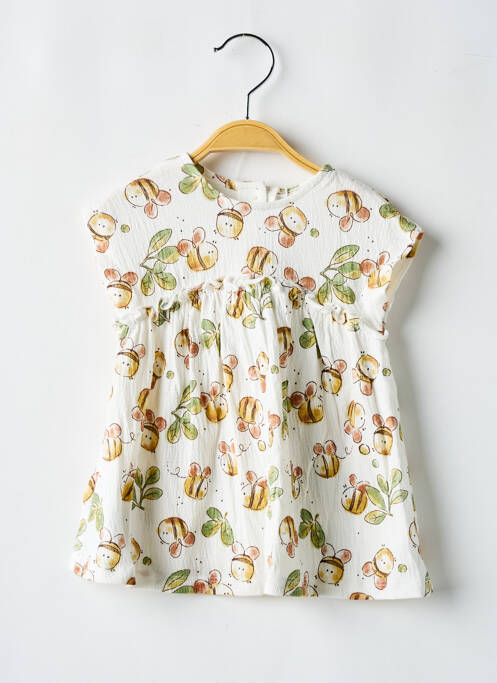 Robe mi-longue blanc MAYORAL pour fille