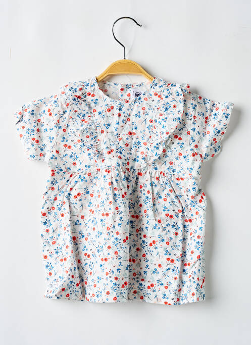 Robe mi-longue blanc PETIT BATEAU pour fille