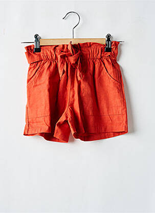 Short coupe droite taille élastique orange MAYORAL fille