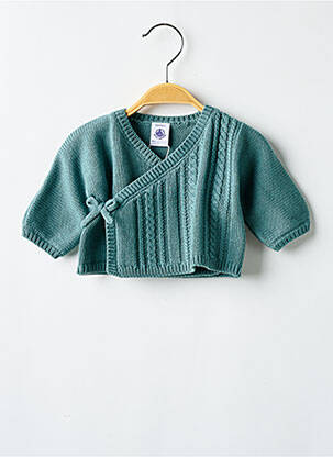 Gilet manches longues col v vert PETIT BATEAU enfant