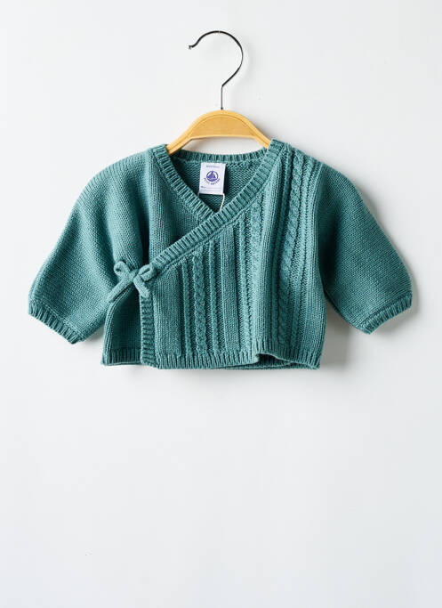 Gilet manches longues vert PETIT BATEAU pour enfant