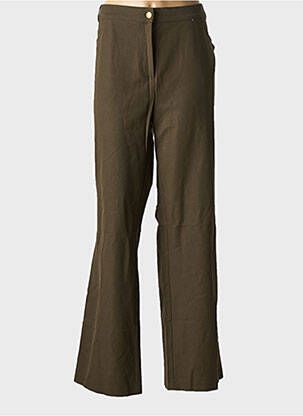 Pantalon droit stretch taille normale marron FRANK WALDER femme