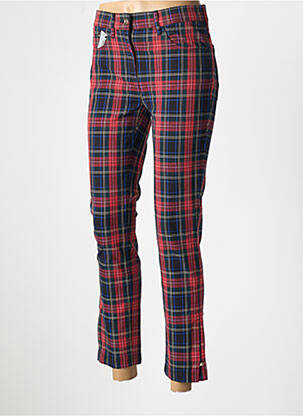 Pantalon slim tissage popeline taille normale rouge ZERRES femme