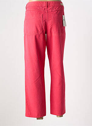 Pantalon droit fermeture zippée sous rabat boutonné taille normale rose FIVE femme