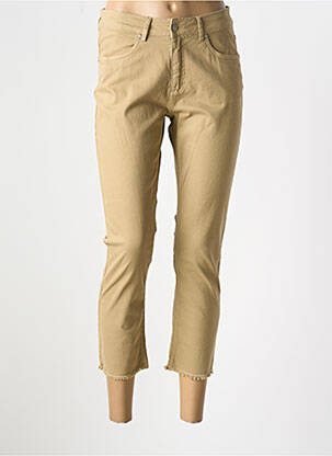 Pantalon slim tissage popeline taille normale beige SIGNE NATURE femme