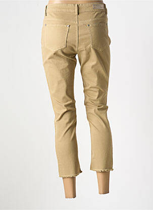 Pantalon slim tissage popeline taille normale beige SIGNE NATURE femme