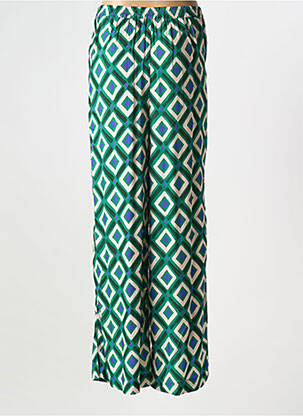 Pantalon droit tissage popeline taille normale vert KANOPE femme