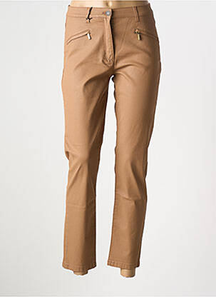 Pantalon slim tissage enduit taille normale marron BETTY BARCLAY femme