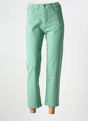 Jeans coupe droite stretch taille normale vert SKFK femme