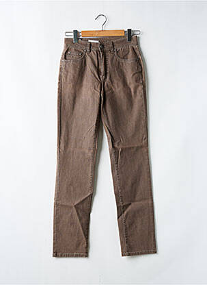 Jeans coupe slim stretch taille normale marron ANNA MONTANA femme