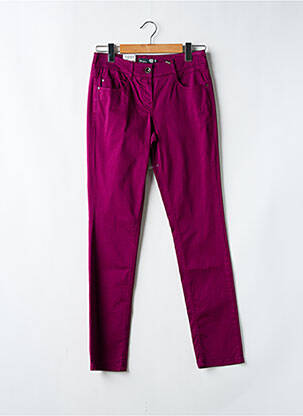 Pantalon slim tissage popeline taille normale violet ATELIER GARDEUR femme