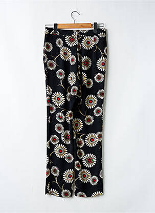 Pantalon droit tissage crêpe taille normale noir SIGNE NATURE femme