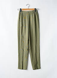 Pantalon droit tissage crêpe taille haute vert GEVANA femme