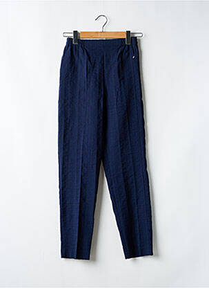 Pantalon droit taille haute taille haute bleu GEVANA femme