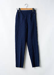 Pantalon droit taille haute taille haute bleu GEVANA femme