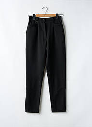 Pantalon droit tissage crêpe taille haute noir CHRISTINE LAURE femme