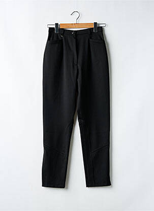 Pantalon droit tissage crêpe taille haute noir CHRISTINE LAURE femme