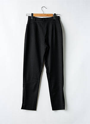 Pantalon droit tissage crêpe taille haute noir CHRISTINE LAURE femme