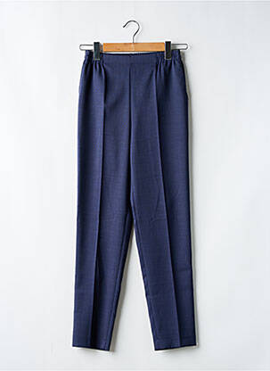 Pantalon droit tissage crêpe taille normale bleu GEVANA femme