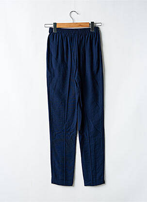 Pantalon droit tissage crêpe taille normale bleu GEVANA femme