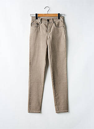 Jeans coupe slim stretch taille normale marron ANNA MONTANA femme