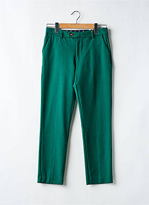 Pantalon chino tissage popeline taille normale vert KANOPE femme