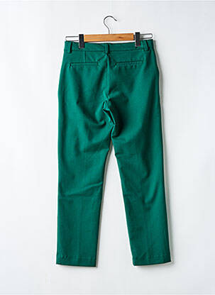 Pantalon chino tissage popeline taille normale vert KANOPE femme
