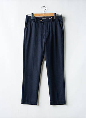 Pantalon chino tissage popeline taille normale bleu KANOPE femme