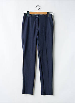 Pantalon slim tissage popeline taille haute bleu BETTY BARCLAY femme