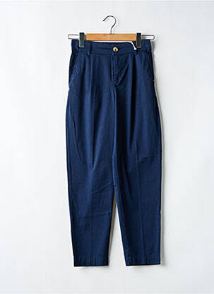 Pantalon chino tissage popeline taille normale bleu KANOPE femme
