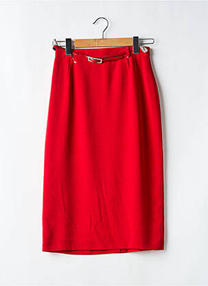 Jupe mi-longue taille à pinces rouge GELCO femme