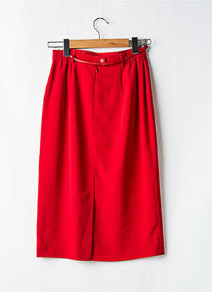 Jupe mi-longue taille à pinces rouge GELCO femme