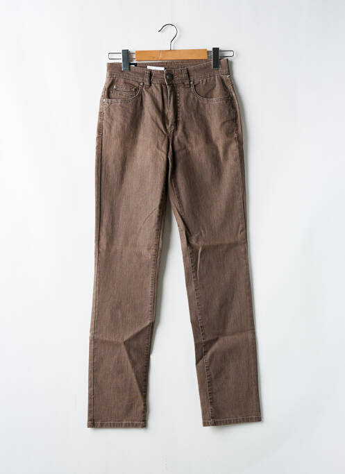 Jeans coupe slim marron ANNA MONTANA pour femme