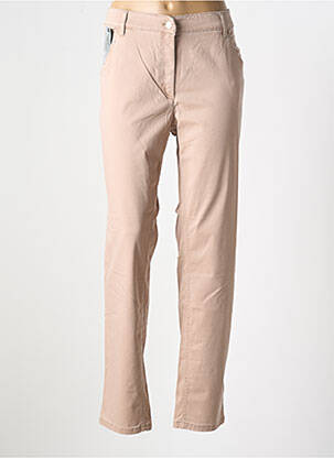Pantalon slim tissage popeline taille normale beige ZERRES femme