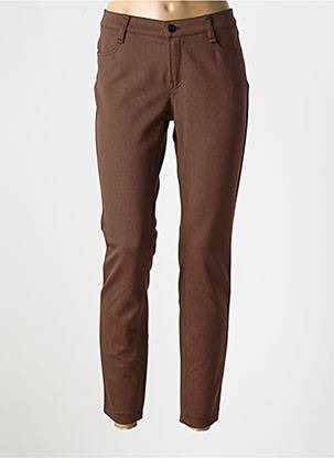 Pantalon slim tissage popeline taille normale marron GARDEUR femme