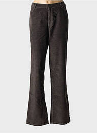 Pantalon droit stretch taille normale marron BRUNO SAINT HILAIRE femme