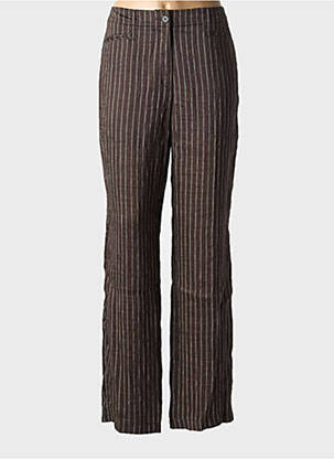 Pantalon droit fermeture zippée sous rabat boutonné taille normale marron GERRY WEBER femme