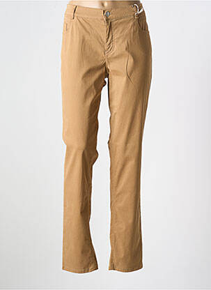 Pantalon slim tissage popeline taille normale marron GARDEUR femme