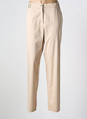 Pantalon droit tissage popeline taille normale beige RABE femme
