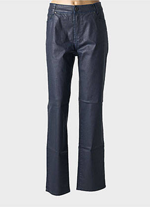 Pantalon slim tissage enduit taille normale bleu ANNA MONTANA femme