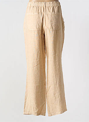 Pantalon droit tissage crêpe taille normale beige SIGNE NATURE femme